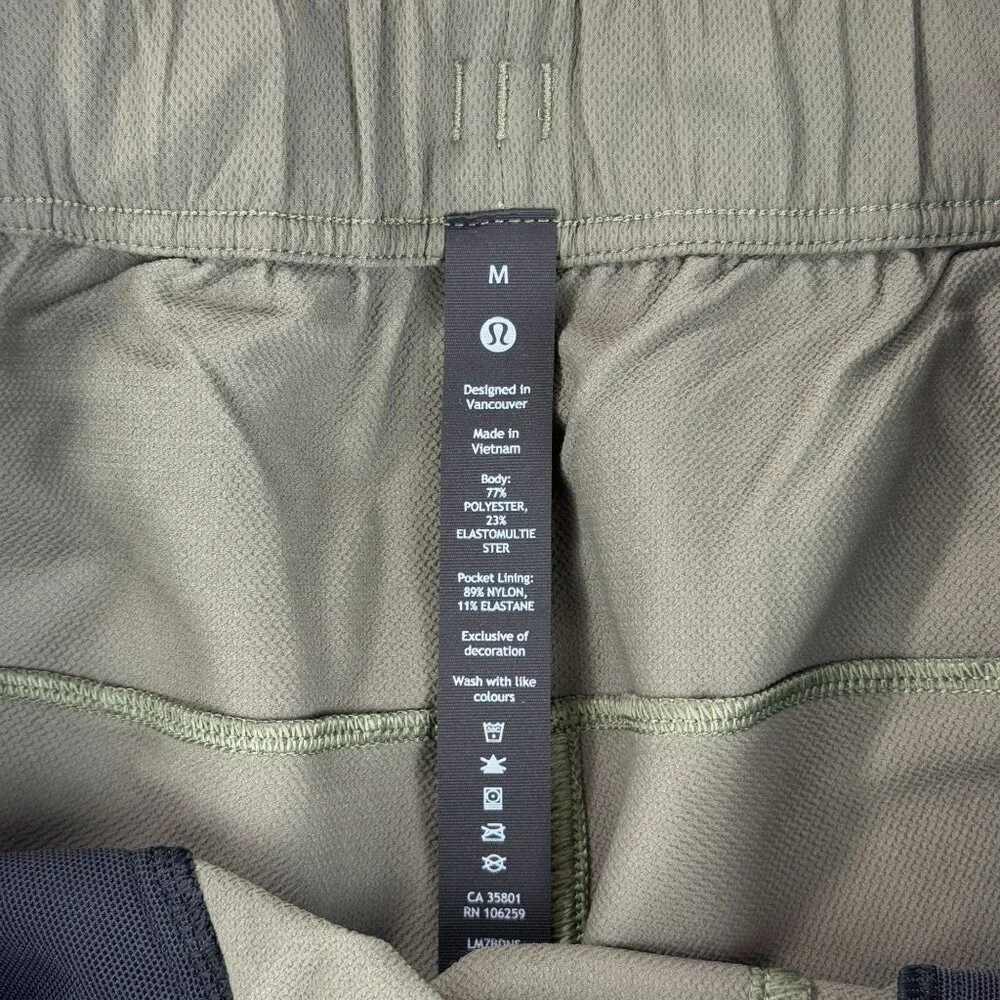 lululemon athletica Men's Olive Green Athletic Cargo Shorts